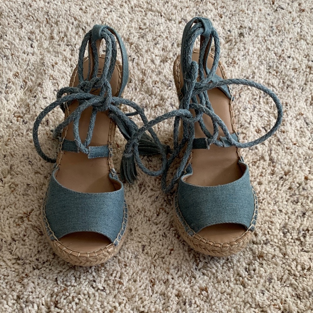 Merona Denim Blue Espadrille Wedges
